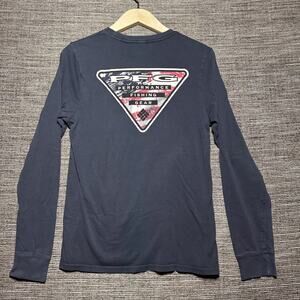 Columbia PFG Shirt Men's Small Blue USA Long Sleeve USA Themed